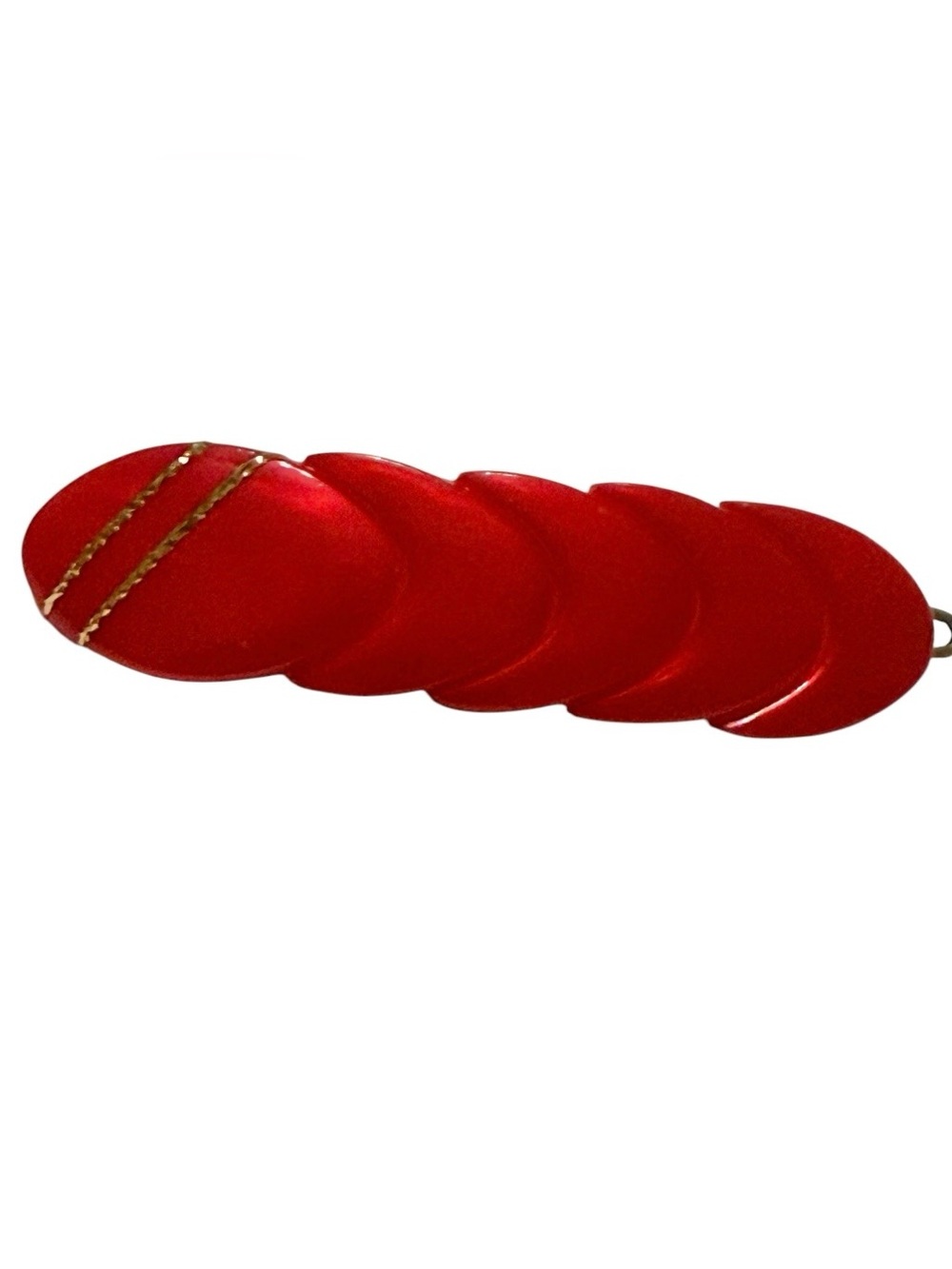 1970’s Pearlescant Red & Gold French Barrettes, Handmade in Paris